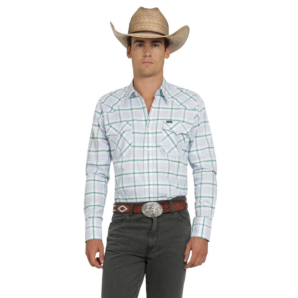 Foto 2 pulgar | Camisa Vaquera Wrangler Hombre Painted Desert Regular Manga Larga 494 Verde