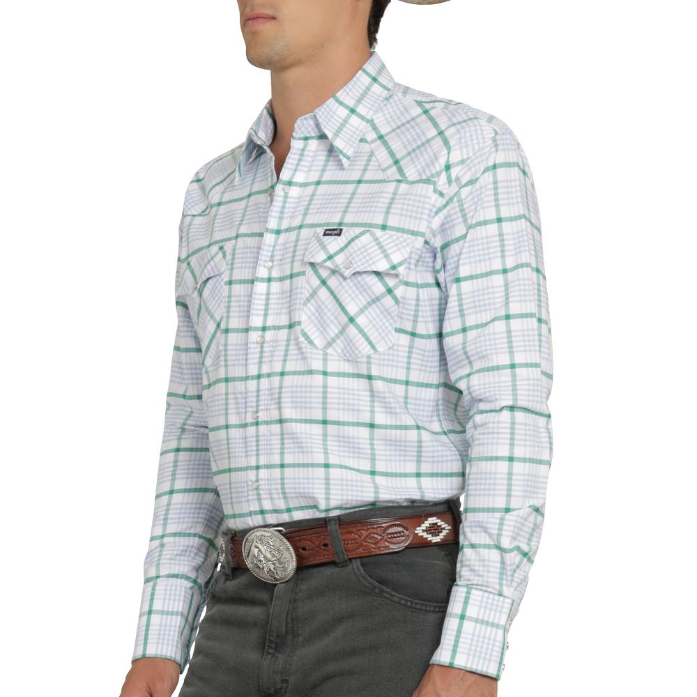 Foto 6 pulgar | Camisa Vaquera Wrangler Hombre Painted Desert Regular Manga Larga 494 Verde