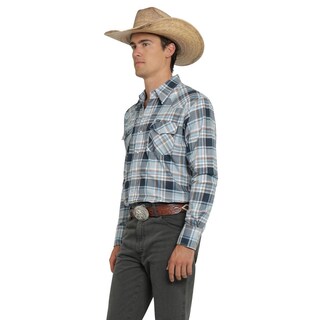 Foto 2 | Camisa Vaquera Wrangler Hombre Painted Desert Regular Manga Larga 518 Azul