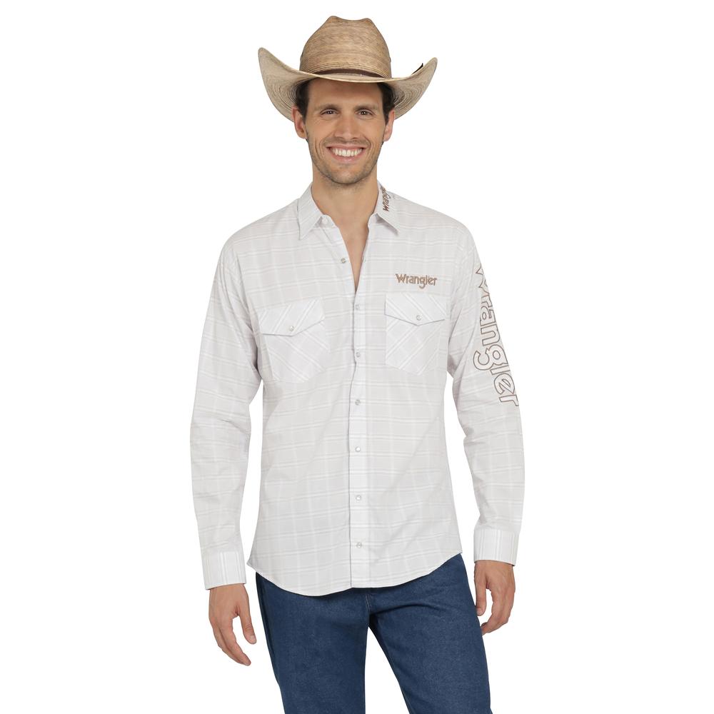 Camisa Vaquera Wrangler Hombre Logos Regular Manga Larga 899 Beige