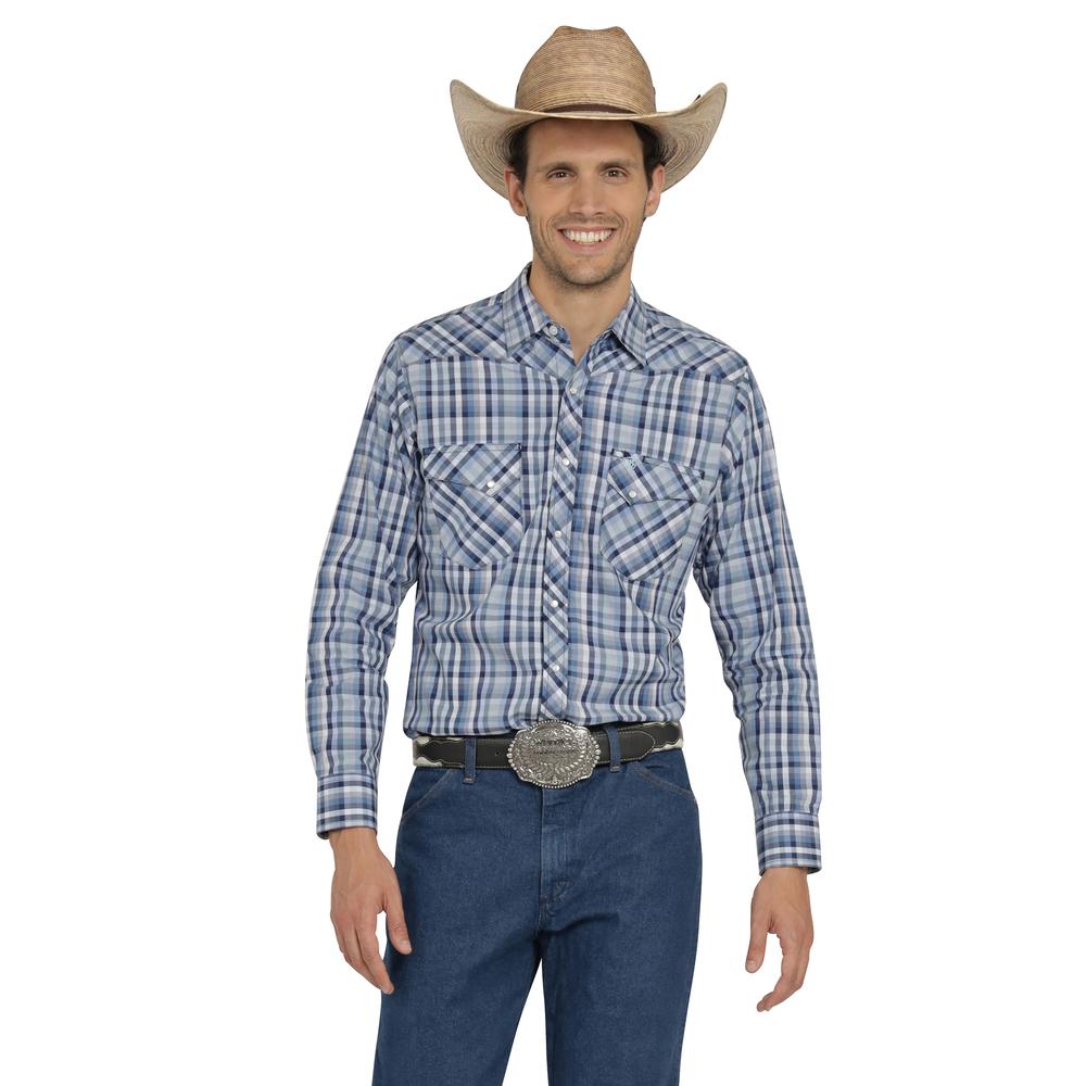 Foto 2 pulgar | Camisa Vaquera Wrangler Hombre Western Fashion Slim Manga Larga 474 Azul
