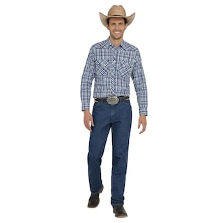 Foto 4 | Camisa Vaquera Wrangler Hombre Western Fashion Slim Manga Larga 474 Azul