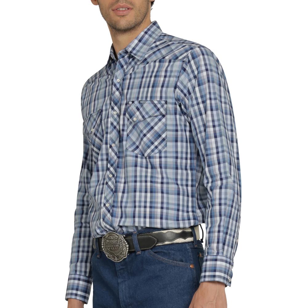 Foto 6 pulgar | Camisa Vaquera Wrangler Hombre Western Fashion Slim Manga Larga 474 Azul