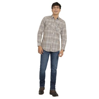 Foto 4 | Camisa Vaquera Wrangler Hombre 20 Extreme Slim Manga Larga 486 Cafe