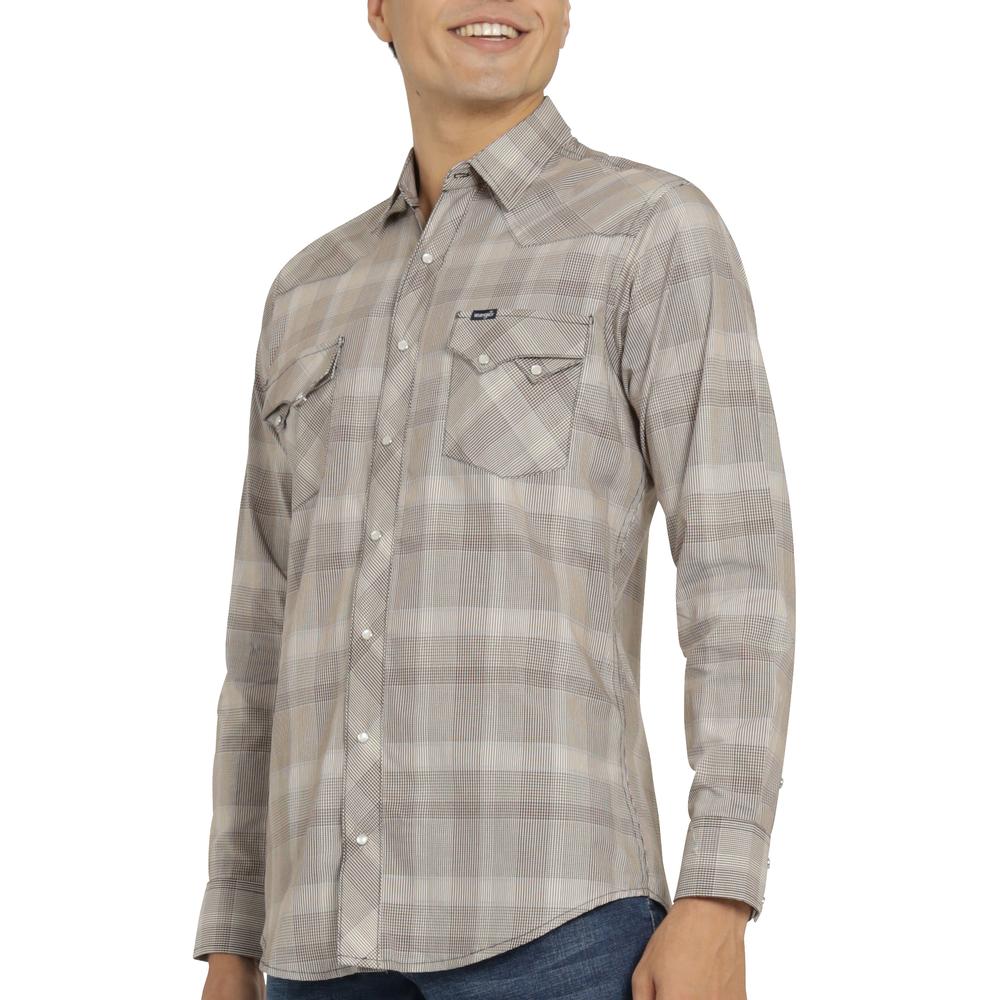 Foto 6 pulgar | Camisa Vaquera Wrangler Hombre 20 Extreme Slim Manga Larga 486 Cafe