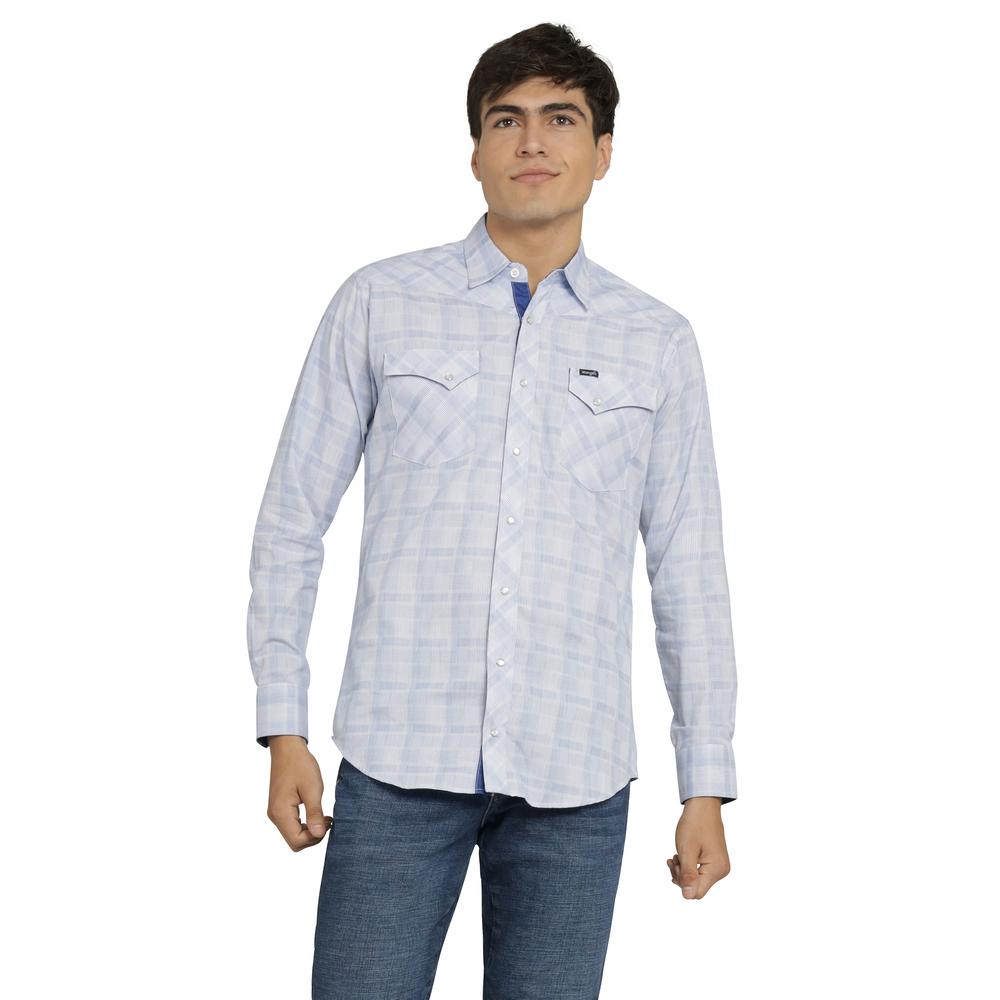 Foto 2 pulgar | Camisa Vaquera Wrangler Hombre Retro Slim Manga Larga 491 Azul