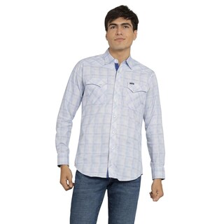 Foto 1 | Camisa Vaquera Wrangler Hombre Retro Slim Manga Larga 491 Azul