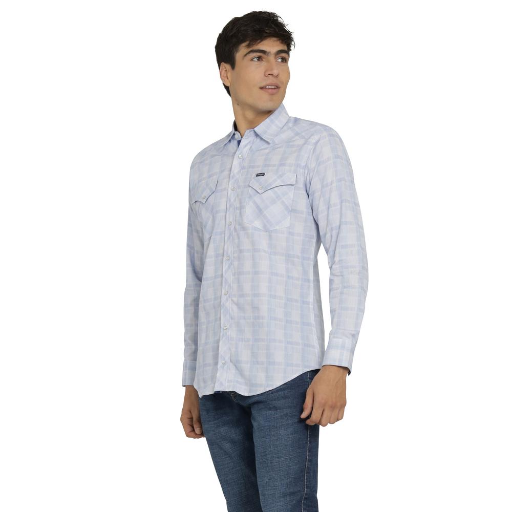 Foto 3 pulgar | Camisa Vaquera Wrangler Hombre Retro Slim Manga Larga 491 Azul