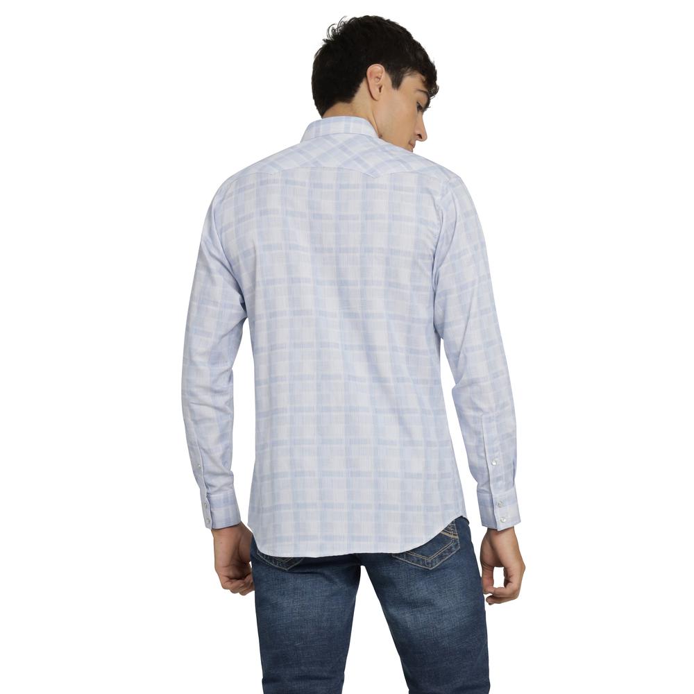 Foto 4 pulgar | Camisa Vaquera Wrangler Hombre Retro Slim Manga Larga 491 Azul