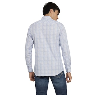 Foto 3 | Camisa Vaquera Wrangler Hombre Retro Slim Manga Larga 491 Azul