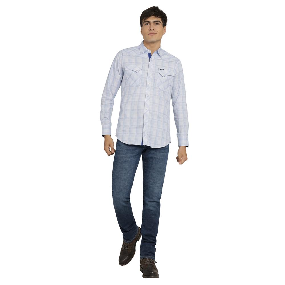 Foto 5 pulgar | Camisa Vaquera Wrangler Hombre Retro Slim Manga Larga 491 Azul