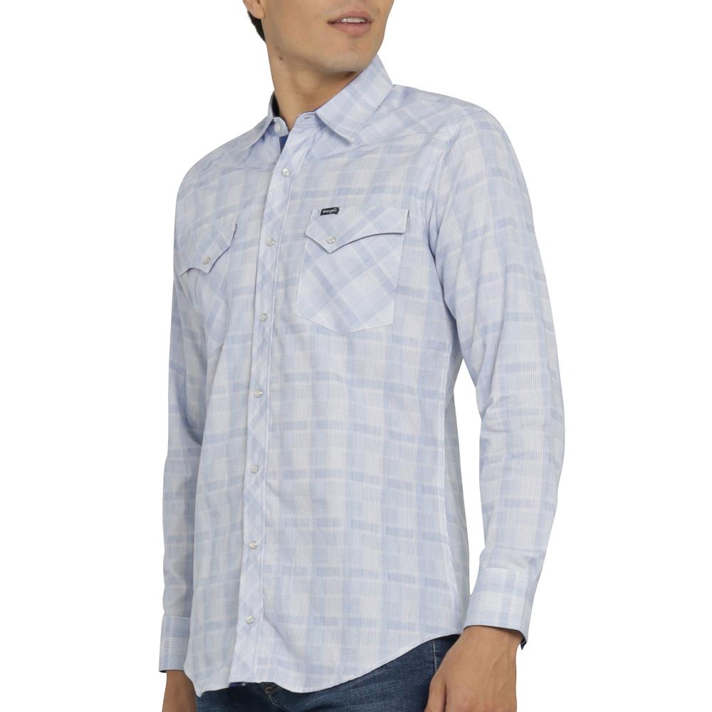 Foto 6 pulgar | Camisa Vaquera Wrangler Hombre Retro Slim Manga Larga 491 Azul