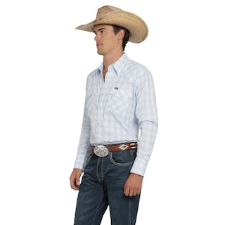 Foto 2 | Camisa Vaquera Wrangler Hombre Painted Desert Regular Manga Larga 493 Azul