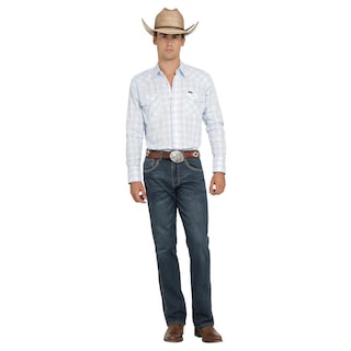 Foto 4 | Camisa Vaquera Wrangler Hombre Painted Desert Regular Manga Larga 493 Azul