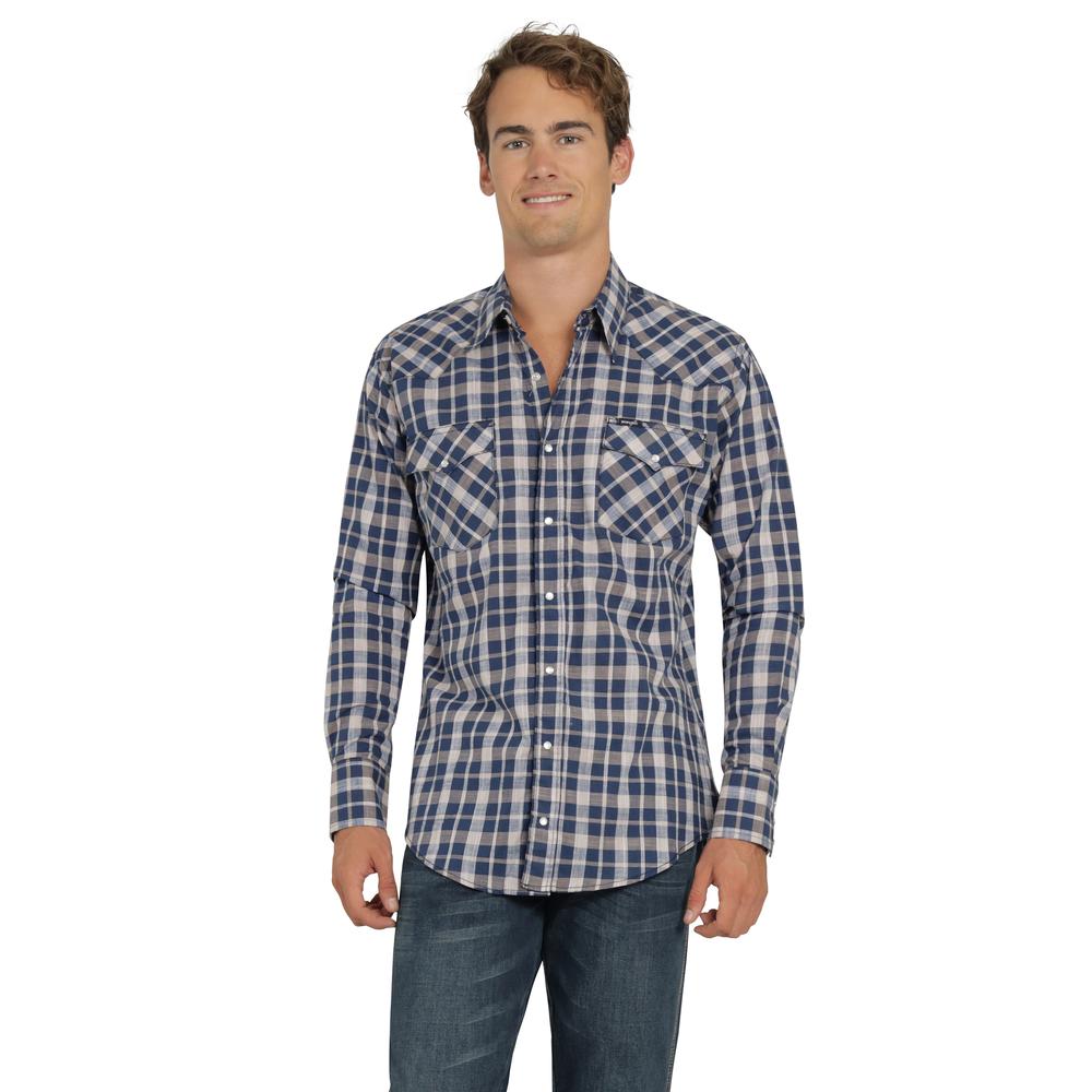 Foto 2 pulgar | Camisa Vaquera Wrangler Hombre Painted Desert Regular Manga Larga 519 Azul Marino