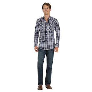 Foto 4 | Camisa Vaquera Wrangler Hombre Painted Desert Regular Manga Larga 519 Azul Marino