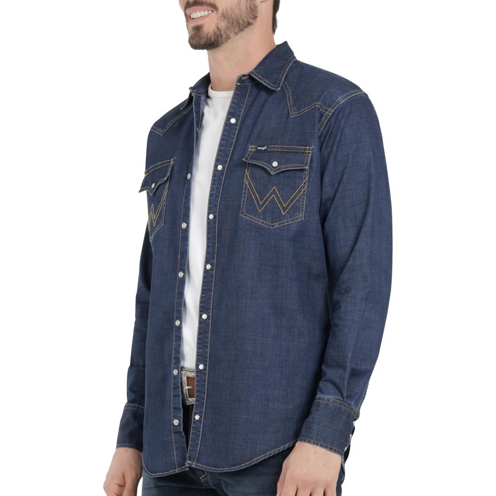 Foto 6 pulgar | Camisa Vaquera Wrangler Hombre Denim Regular Manga Larga 917 Azul
