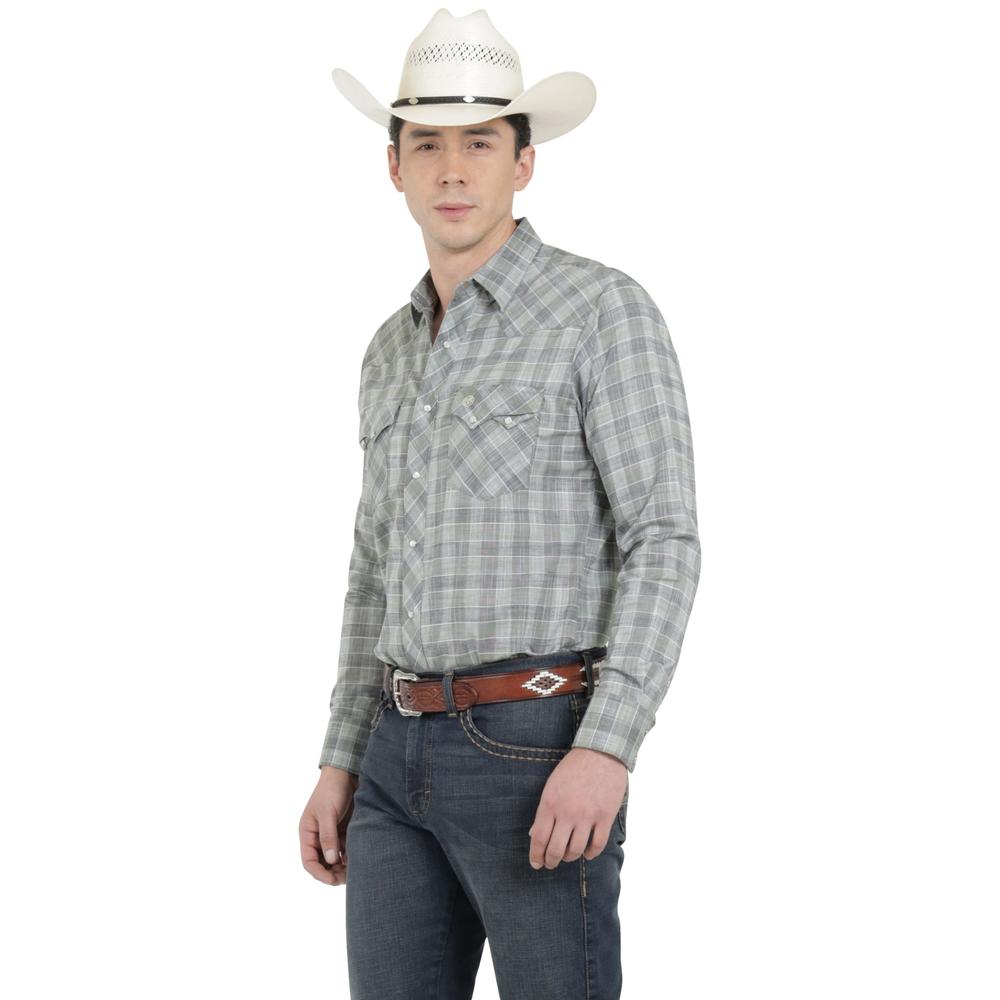 Foto 3 pulgar | Camisa Vaquera Wrangler Hombre Western Fashion Slim Manga Larga 931 Azul