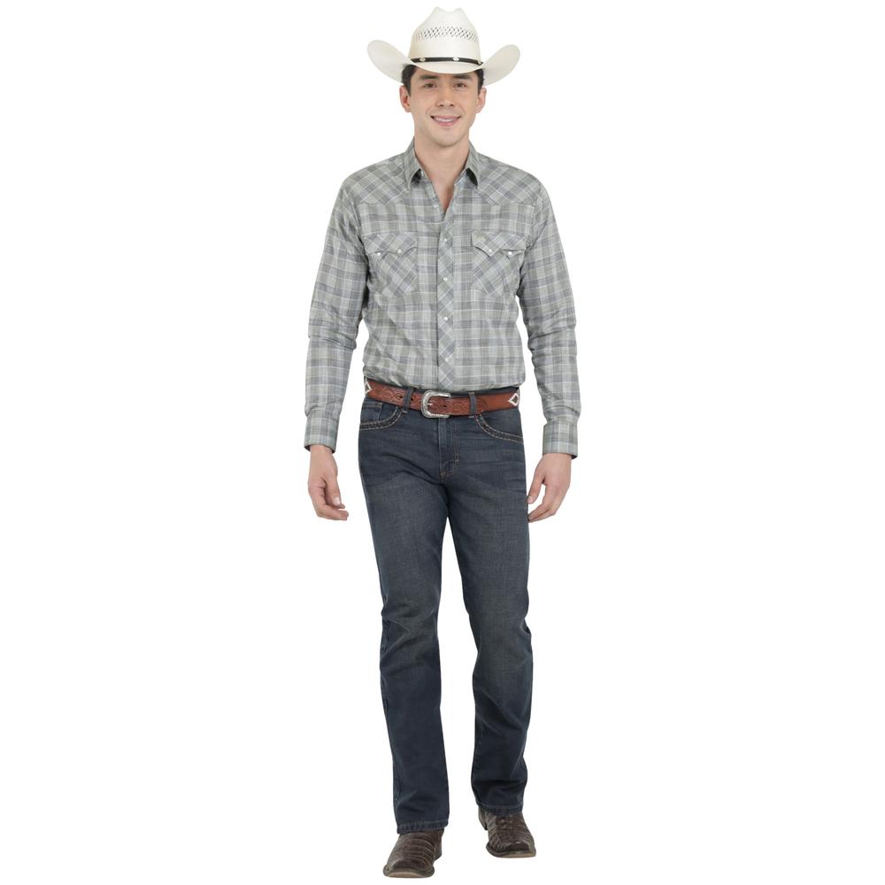 Foto 5 pulgar | Camisa Vaquera Wrangler Hombre Western Fashion Slim Manga Larga 931 Azul