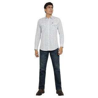Foto 4 | Camisa Vaquera Wrangler Hombre 20 Extreme Slim Manga Larga 816 Blanco