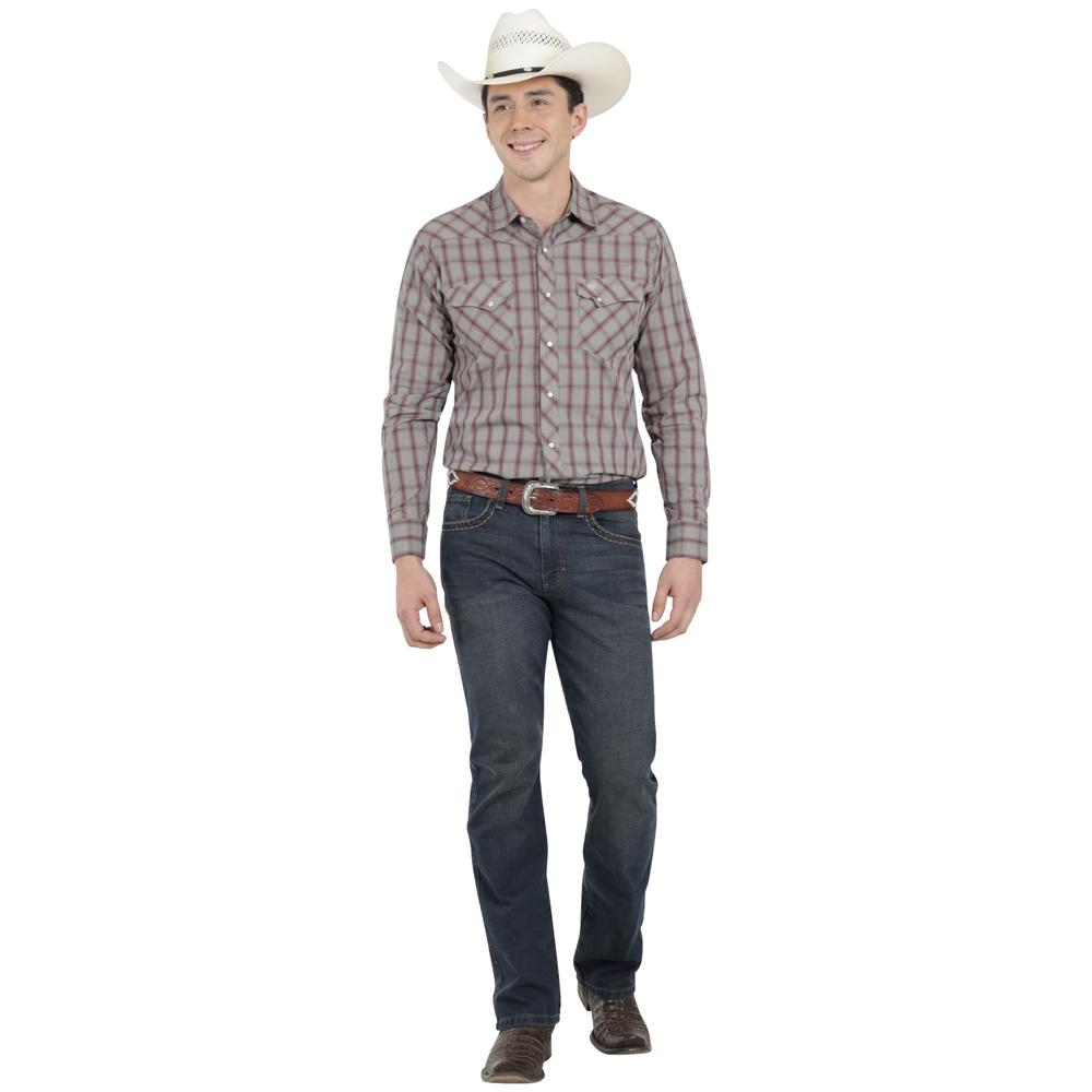 Foto 5 pulgar | Camisa Vaquera Wrangler Hombre Western Fashion Slim Manga Larga 872 Azul