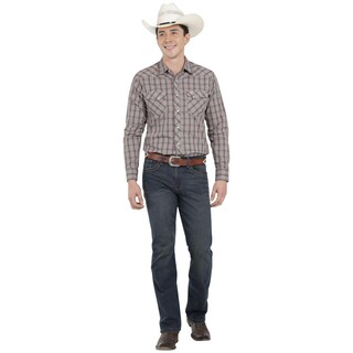 Foto 4 | Camisa Vaquera Wrangler Hombre Western Fashion Slim Manga Larga 872 Azul