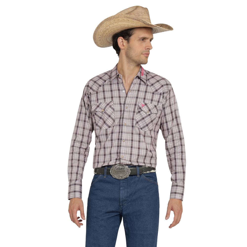 Foto 2 pulgar | Camisa Vaquera Wrangler Hombre Cuernos Chuecos Regular Manga Larga 950 Vino