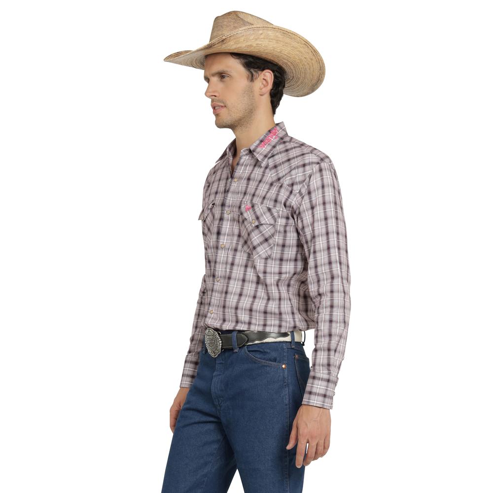 Foto 3 pulgar | Camisa Vaquera Wrangler Hombre Cuernos Chuecos Regular Manga Larga 950 Vino