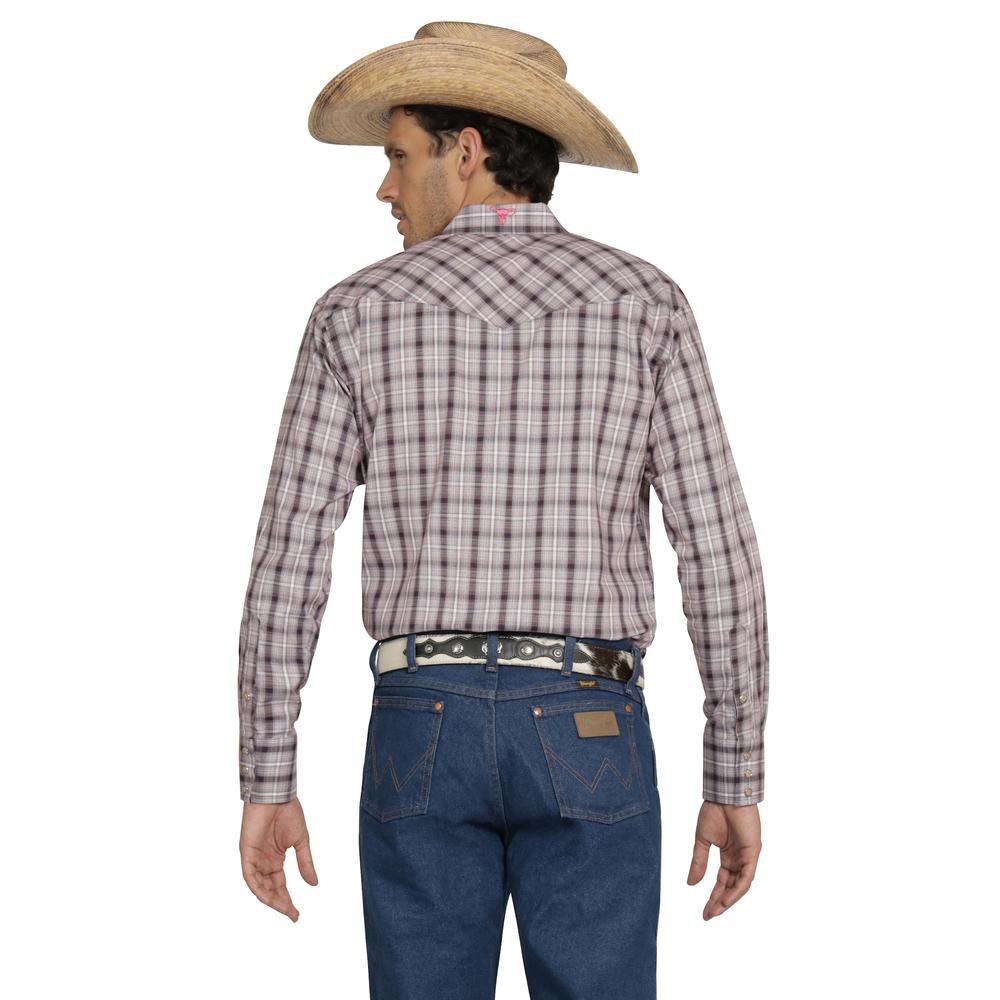Foto 4 pulgar | Camisa Vaquera Wrangler Hombre Cuernos Chuecos Regular Manga Larga 950 Vino