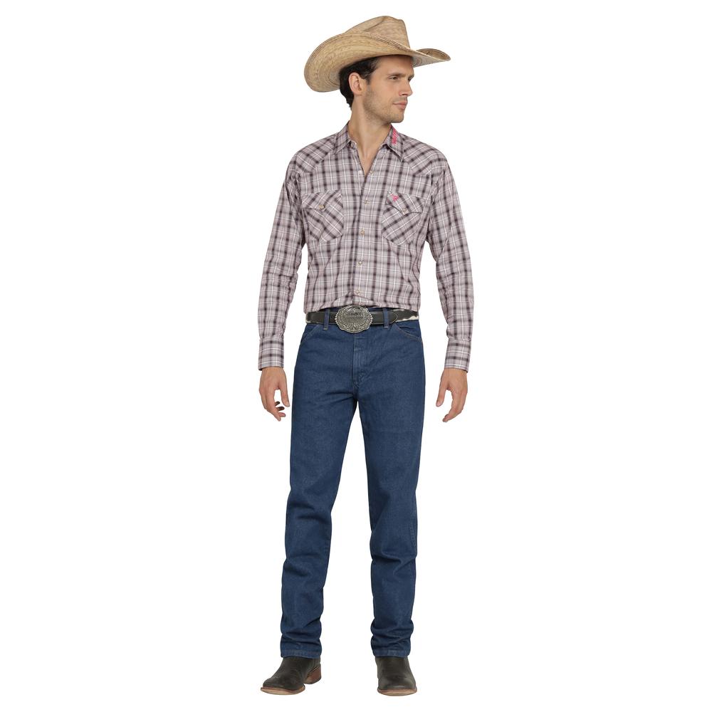 Foto 5 pulgar | Camisa Vaquera Wrangler Hombre Cuernos Chuecos Regular Manga Larga 950 Vino