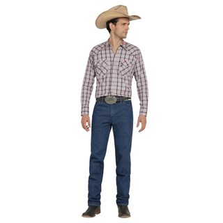 Foto 4 | Camisa Vaquera Wrangler Hombre Cuernos Chuecos Regular Manga Larga 950 Vino