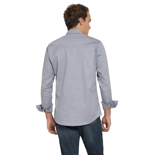 Foto 3 | Camisa Vaquera Wrangler Hombre Retro Slim Manga Larga 510 Azul