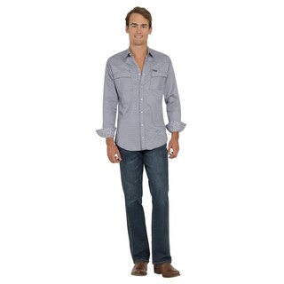 Foto 4 | Camisa Vaquera Wrangler Hombre Retro Slim Manga Larga 510 Azul