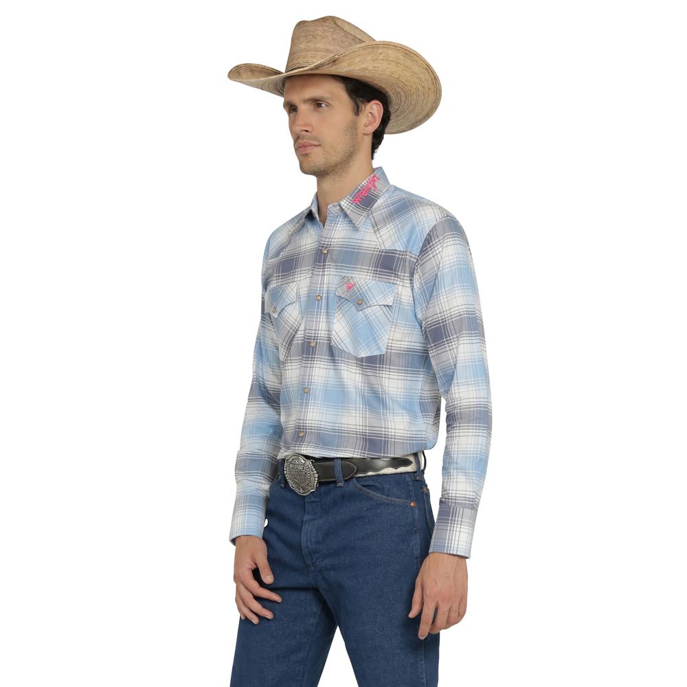 Foto 3 pulgar | Camisa Vaquera Wrangler Hombre Cuernos Chuecos Regular Manga Larga 949 Blanco