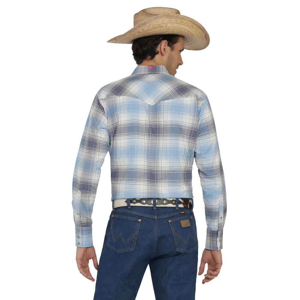 Foto 4 pulgar | Camisa Vaquera Wrangler Hombre Cuernos Chuecos Regular Manga Larga 949 Blanco