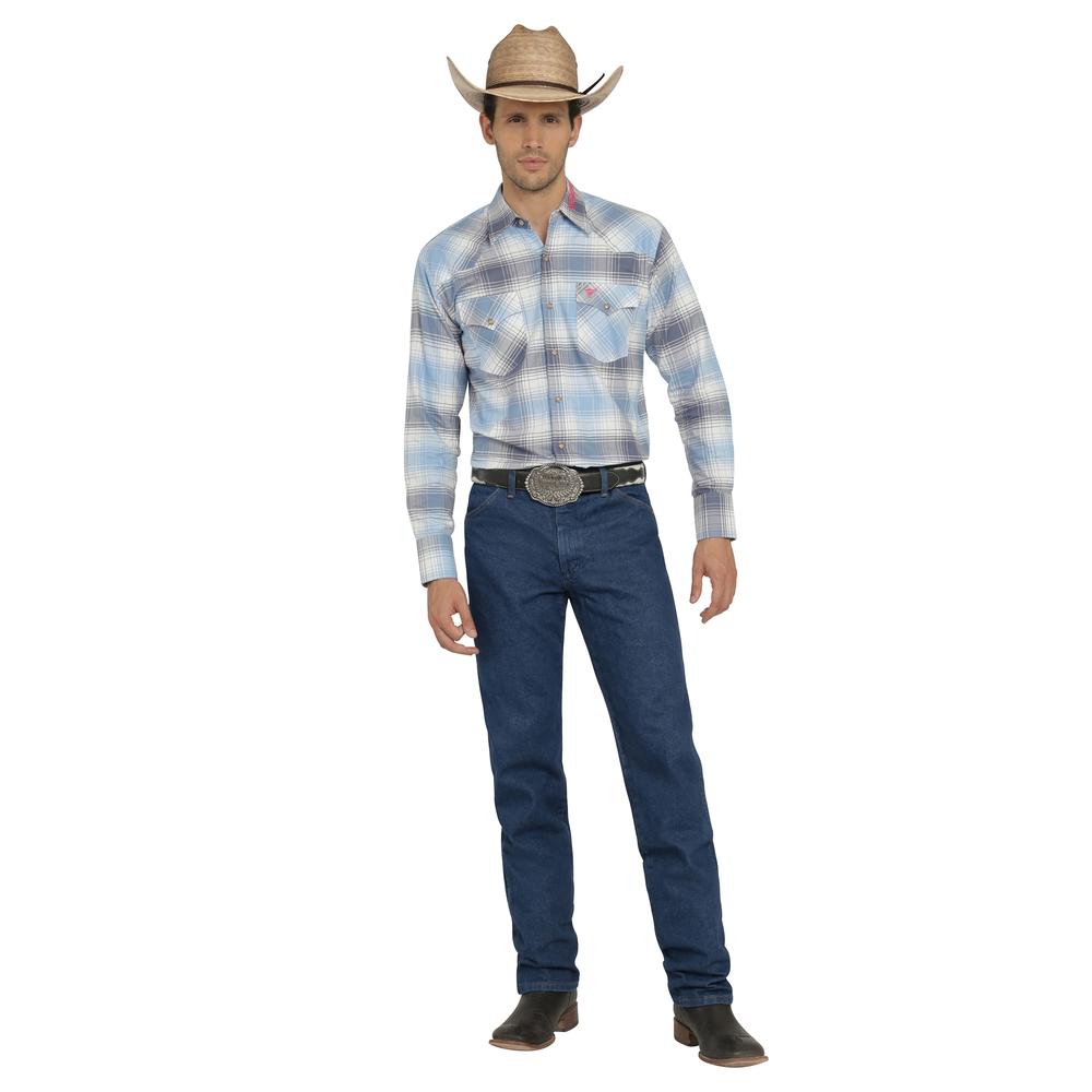 Foto 5 pulgar | Camisa Vaquera Wrangler Hombre Cuernos Chuecos Regular Manga Larga 949 Blanco