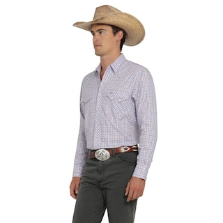 Foto 2 | Camisa Vaquera Wrangler Hombre Western Fashion Slim Manga Larga 873 Rojo
