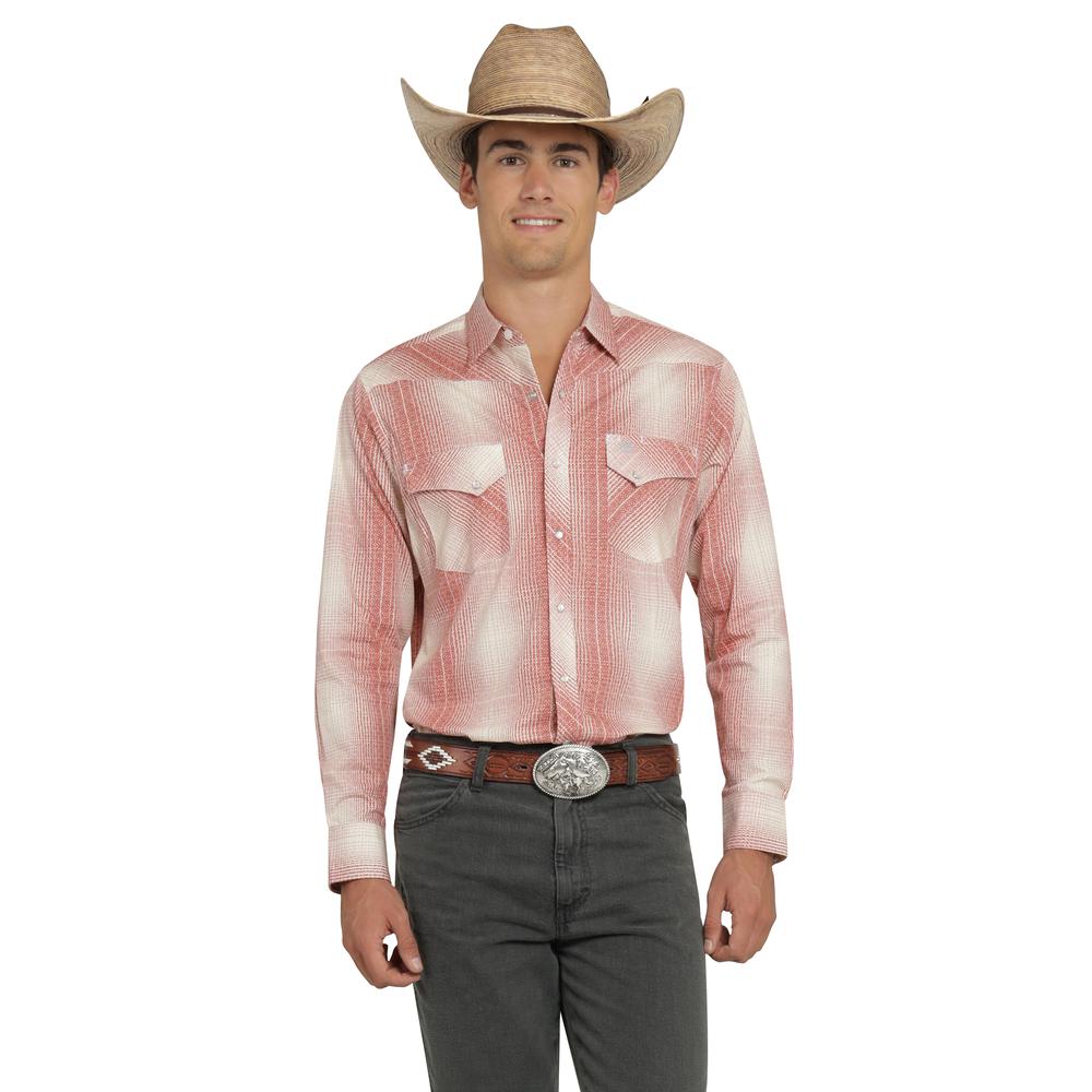 Foto 2 pulgar | Camisa Vaquera Wrangler Hombre Western Fashion Slim Manga Larga 874 Naranja