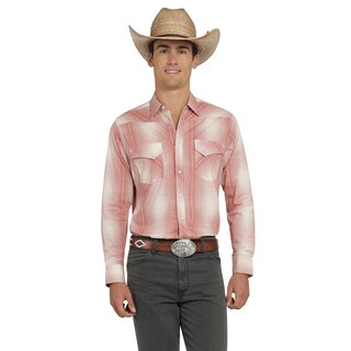 Foto 1 | Camisa Vaquera Wrangler Hombre Western Fashion Slim Manga Larga 874 Naranja
