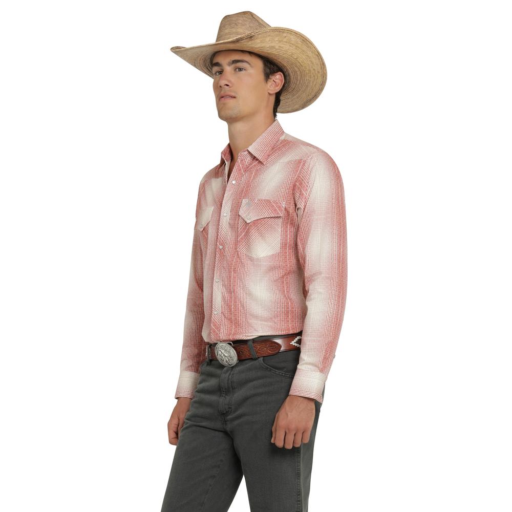 Foto 3 pulgar | Camisa Vaquera Wrangler Hombre Western Fashion Slim Manga Larga 874 Naranja