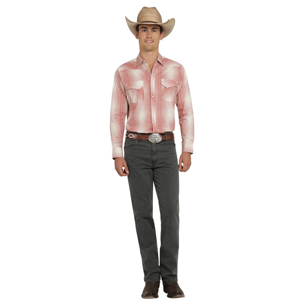 Foto 5 pulgar | Camisa Vaquera Wrangler Hombre Western Fashion Slim Manga Larga 874 Naranja