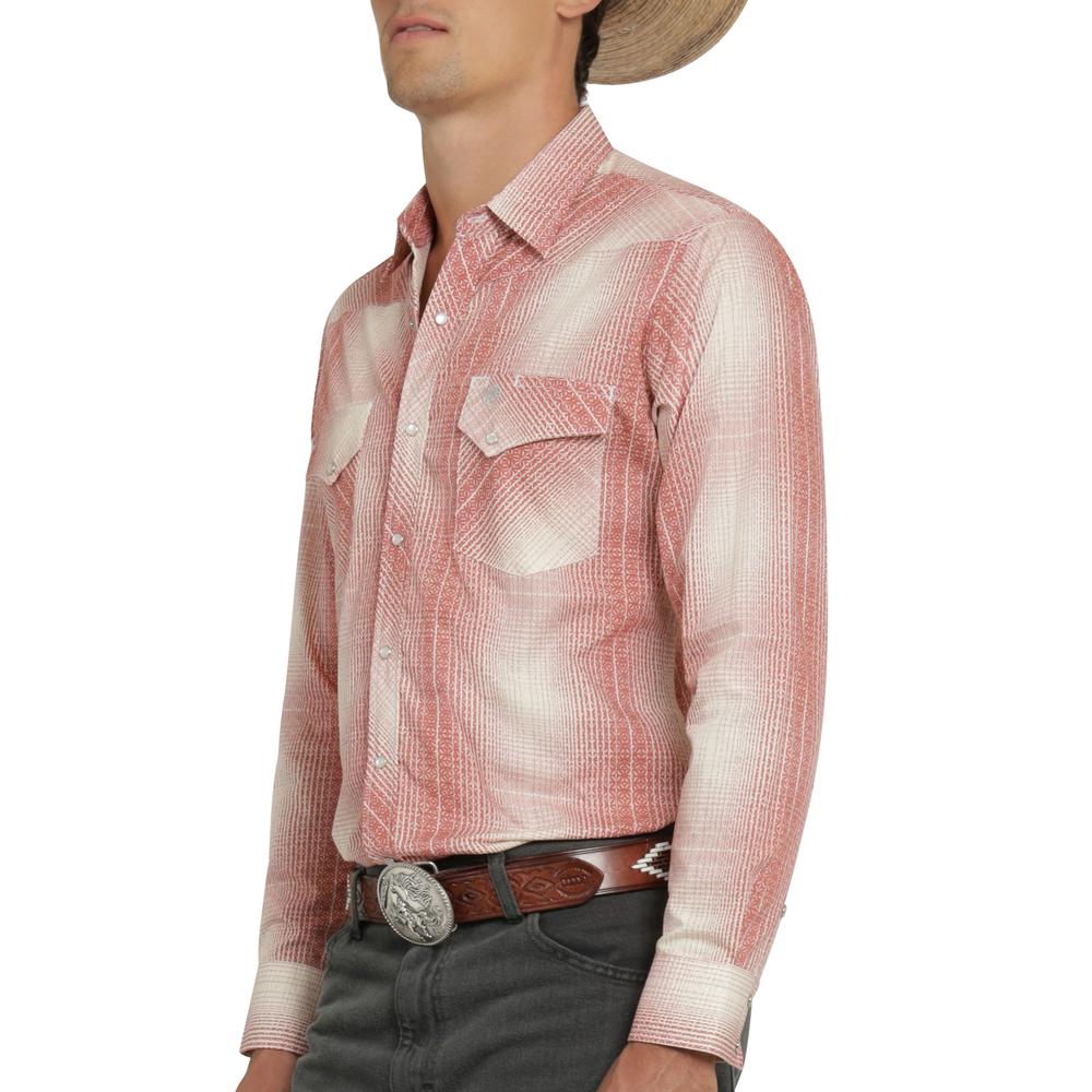 Foto 6 pulgar | Camisa Vaquera Wrangler Hombre Western Fashion Slim Manga Larga 874 Naranja
