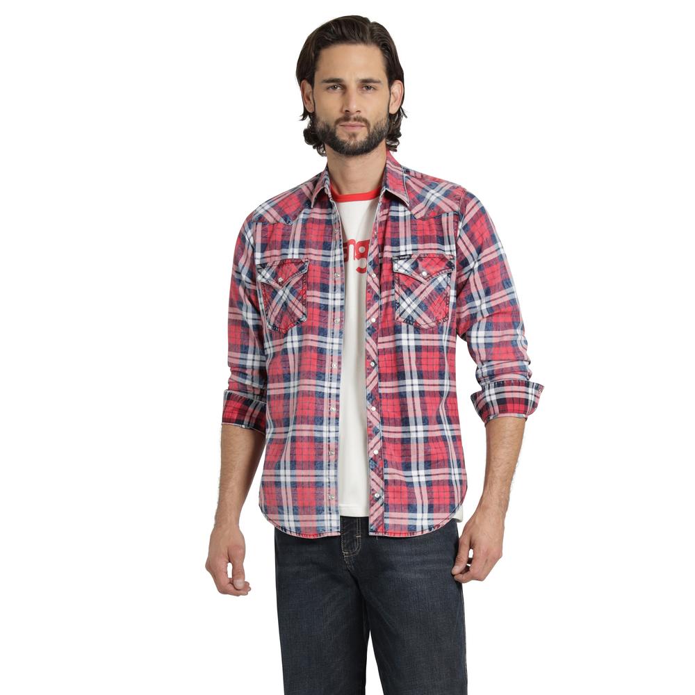 Foto 1 | Camisa Vaquera Wrangler Hombre Retro Slim Manga Larga 533 Rojo