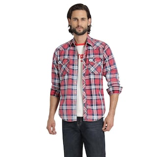 Foto 1 | Camisa Vaquera Wrangler Hombre Retro Slim Manga Larga 533 Rojo