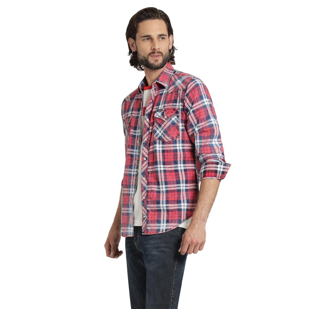 Foto 2 | Camisa Vaquera Wrangler Hombre Retro Slim Manga Larga 533 Rojo