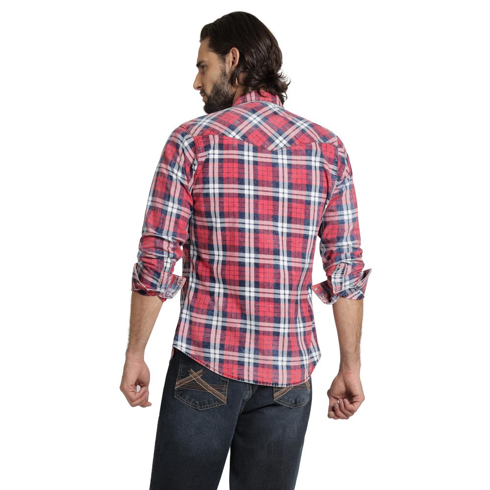 Foto 3 | Camisa Vaquera Wrangler Hombre Retro Slim Manga Larga 533 Rojo