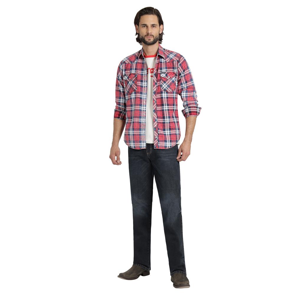 Foto 4 | Camisa Vaquera Wrangler Hombre Retro Slim Manga Larga 533 Rojo