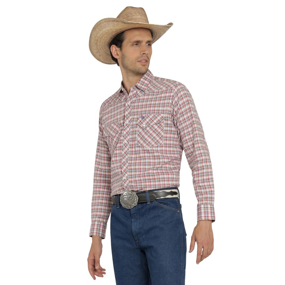 Foto 2 | Camisa Vaquera Wrangler Hombre Western Fashion Slim Manga Larga 473 Rojo