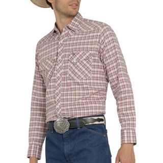 Foto 5 | Camisa Vaquera Wrangler Hombre Western Fashion Slim Manga Larga 473 Rojo