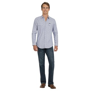 Foto 4 | Camisa Vaquera Wrangler Hombre Retro Slim Manga Larga 535 Azul Cielo